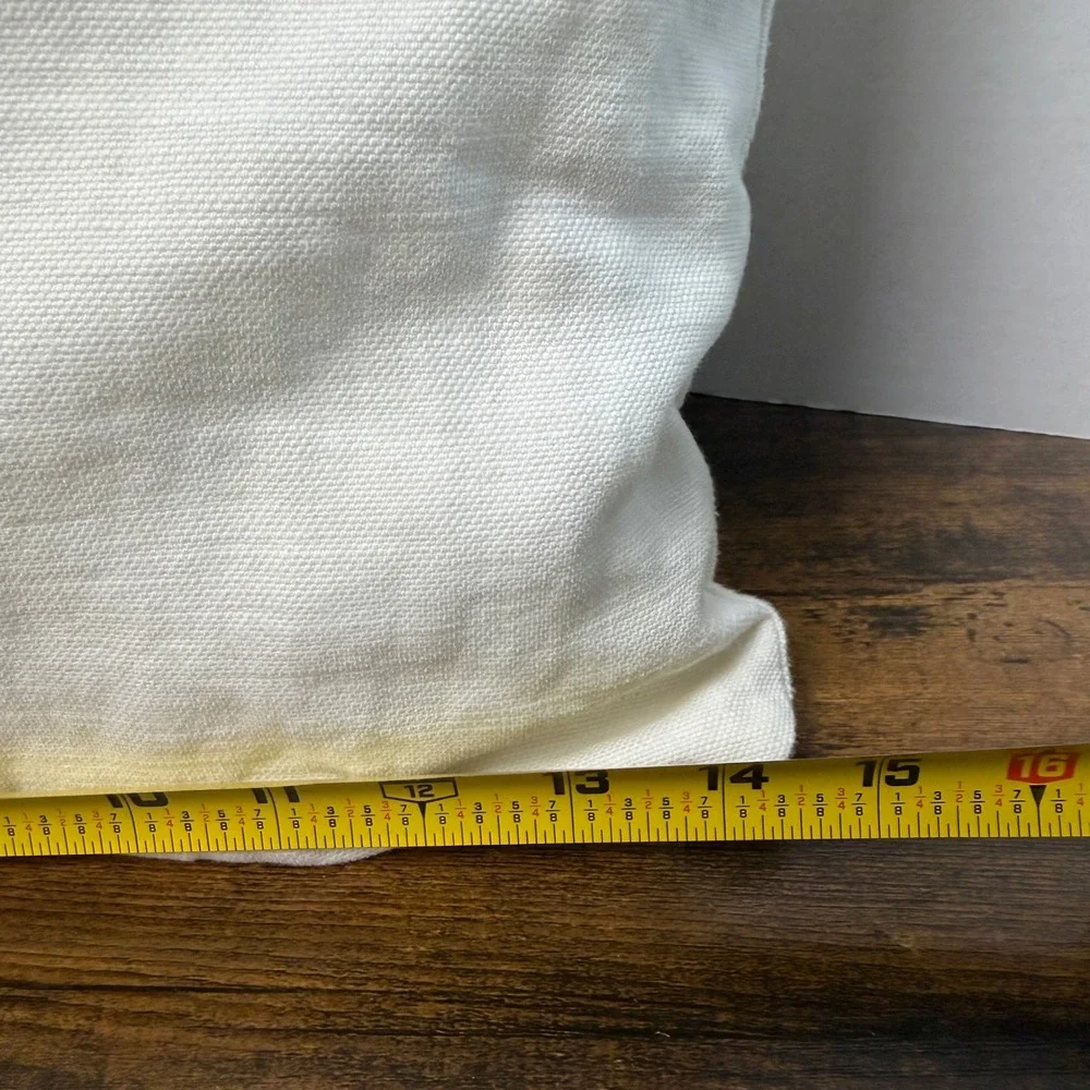 Laura Ashley Pillow Covers Set 2 White Blue Floral Linen Cotton 14